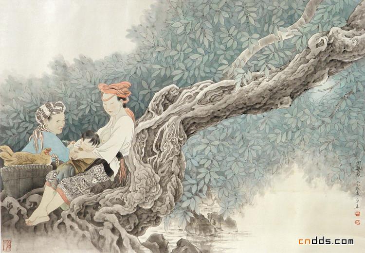 陈白一工笔人物画作品欣赏