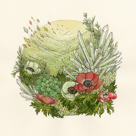 治愈系插画：温柔的森林