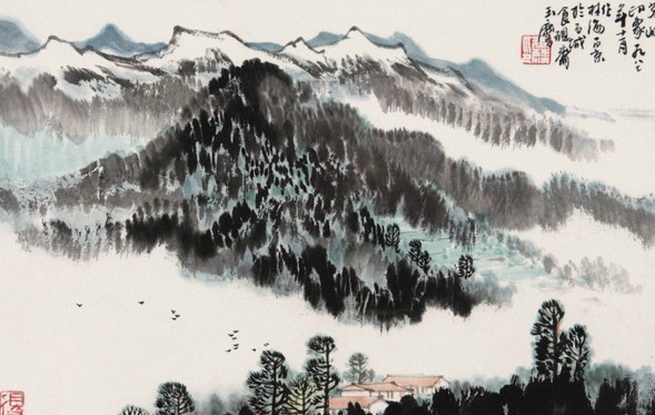 宋玉麟国画山水作品