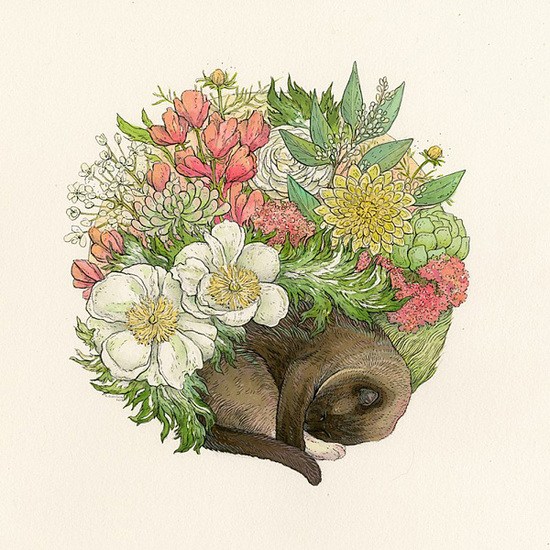 治愈系插画：温柔的森林
