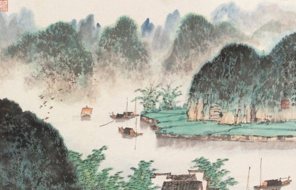 宋玉麟国画山水作品