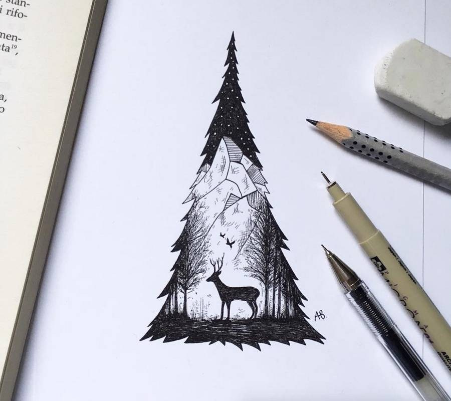 超现实风格的黑白插画欣赏