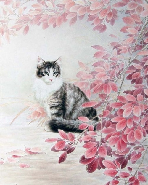 优雅的猫唯美插画艺术