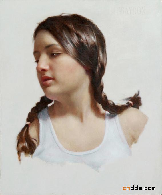 优雅的女性色粉插画