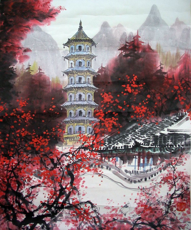 许全群国画山水作品