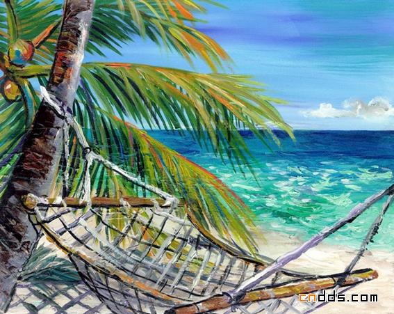 颜色鲜艳简洁的夏日风插画设计