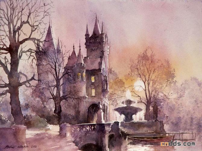 Michal Orlowski水彩风景画作品