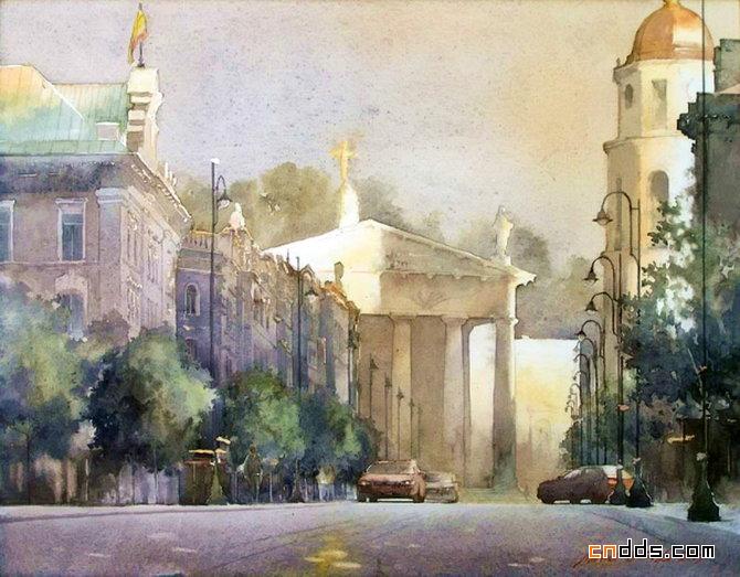 Michal Orlowski水彩风景画作品