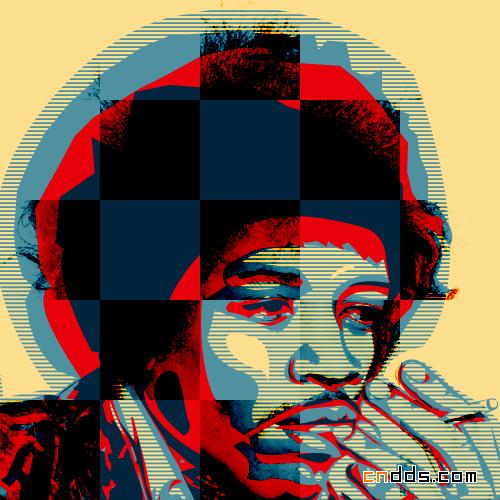 人物插画欣赏：电吉他大师Jimi Hendrix