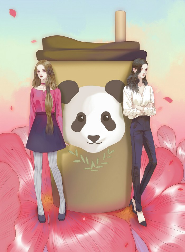 一组少女系列的插画