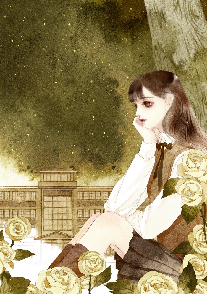 一组少女系列的插画