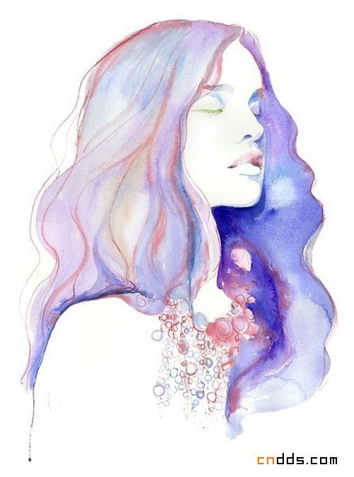 诱惑视觉的水彩人物插画