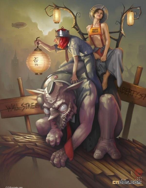 美女与野兽另类插画设计