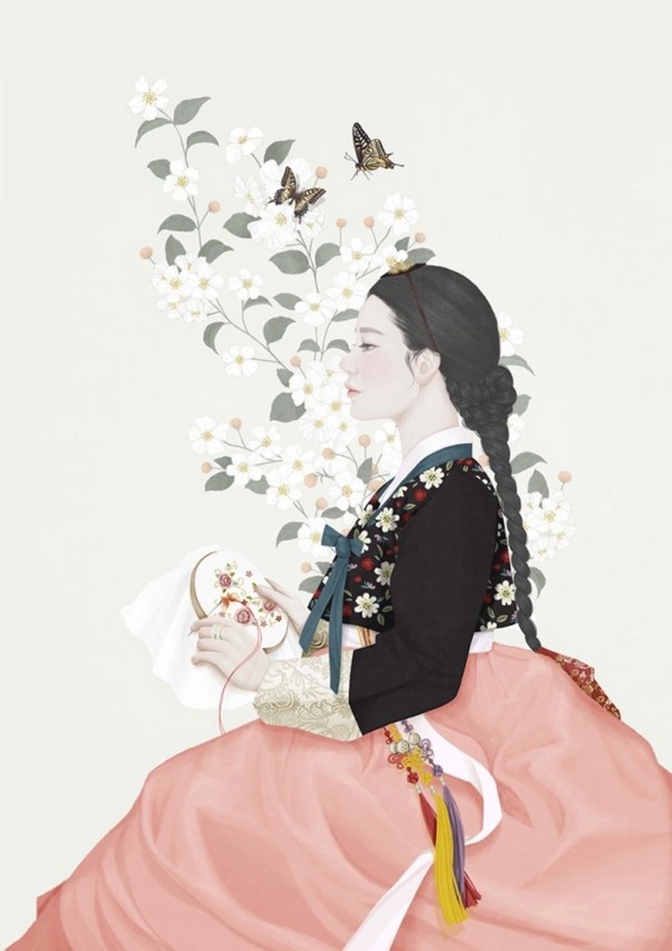 治愈小清新风格的纯情女生唯美插画欣赏