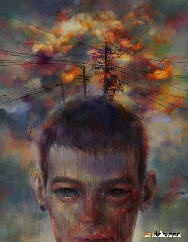 挑战视觉的行尸走肉般的插画
