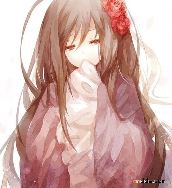 甜美的微笑开启幸福的生活唯美插画