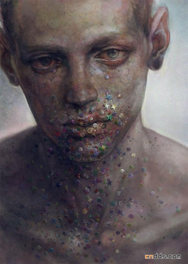 挑战视觉的行尸走肉般的插画