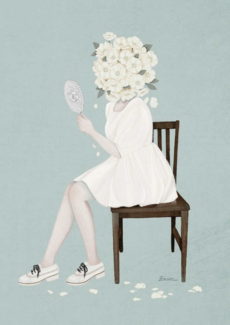 治愈小清新风格的纯情女生唯美插画欣赏