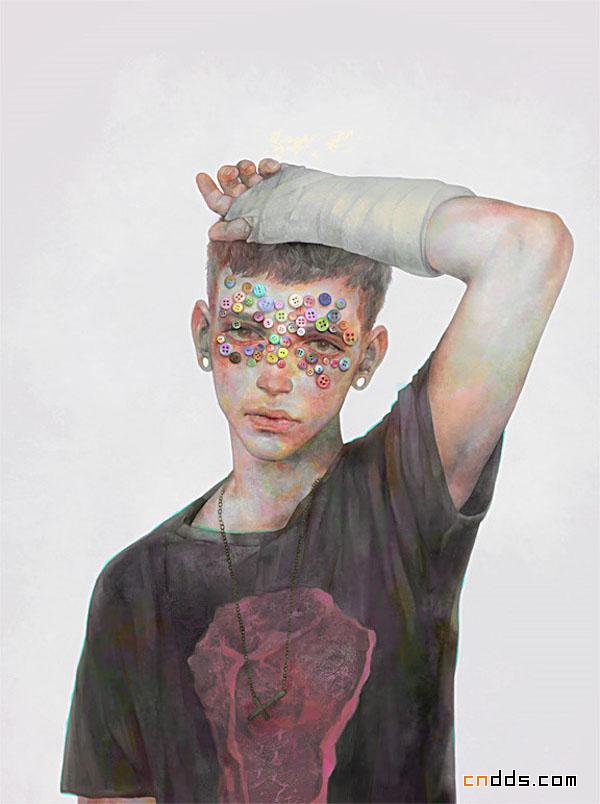 挑战视觉的行尸走肉般的插画
