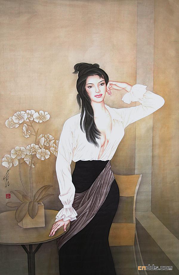 冯长江国画人物欣赏