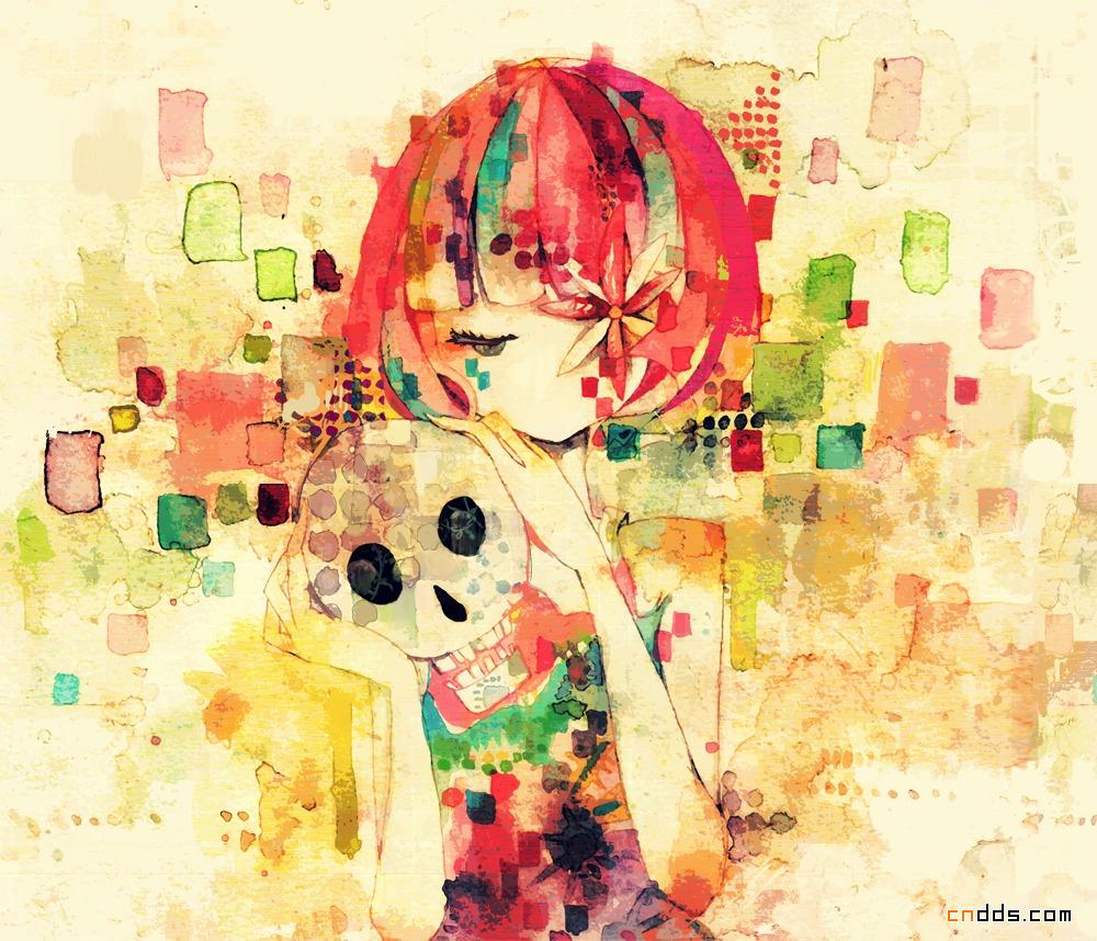 相当有水彩感觉的唯美插画作品