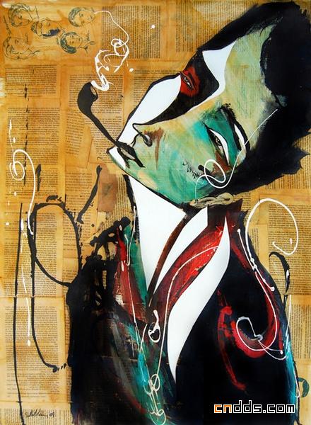 在书皮上绘画的艺术家 Mike Stilkey