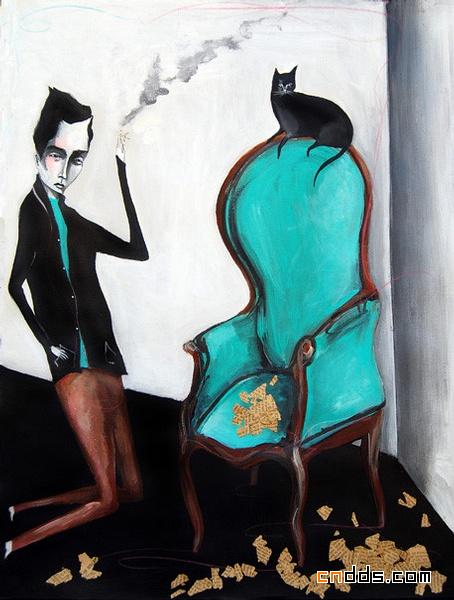 在书皮上绘画的艺术家 Mike Stilkey