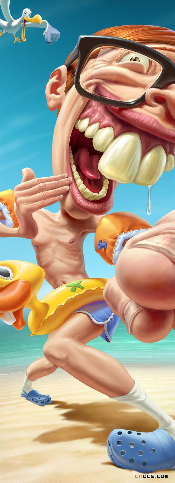 疯狂夸张的插画作品