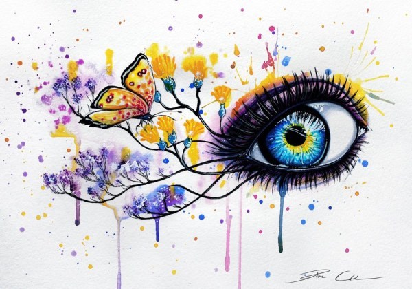 PixieCold眼睛水彩插画