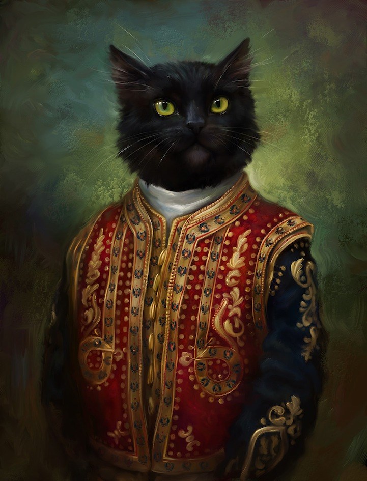 Eldar zakirov穿皇家礼服的猫