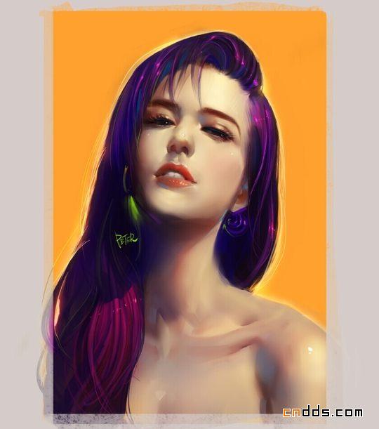 逼真传神的人物肖像插画