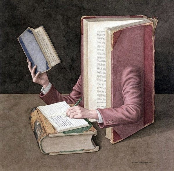 书的艺术：Jonathan Wolstenholme超现实主义插画