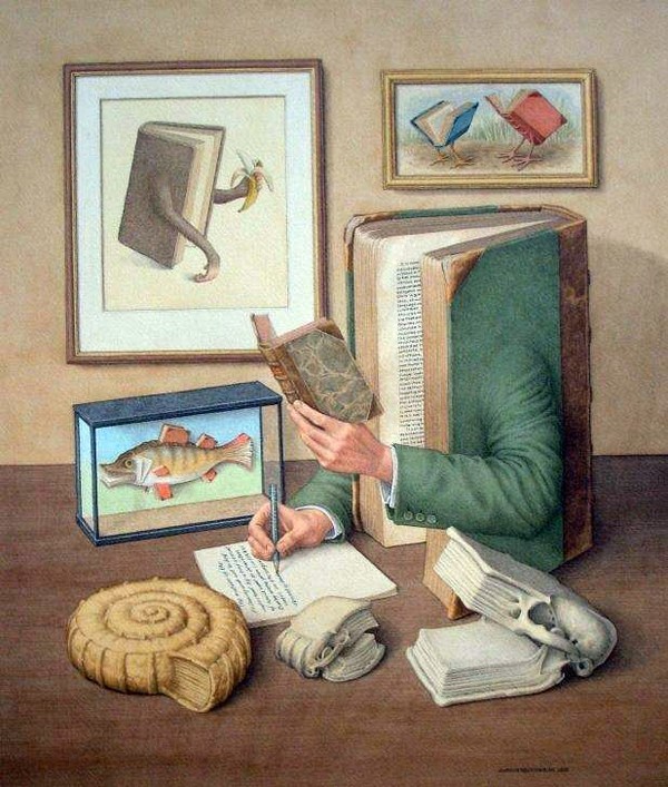 书的艺术：Jonathan Wolstenholme超现实主义插画
