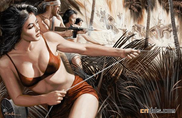 性感和历史的美 美国风格插画