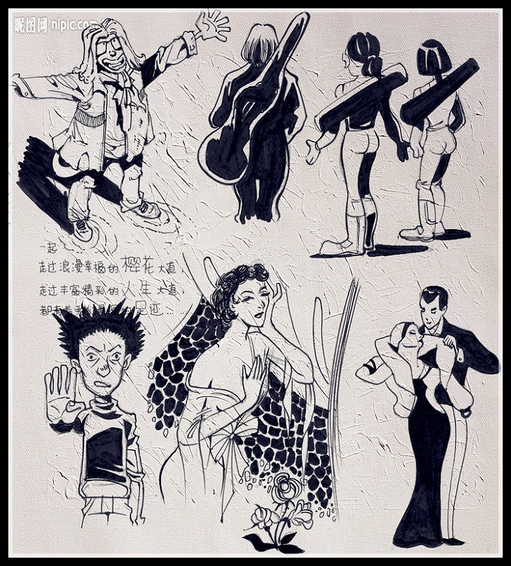 插图师羊皮卷上的涂鸦