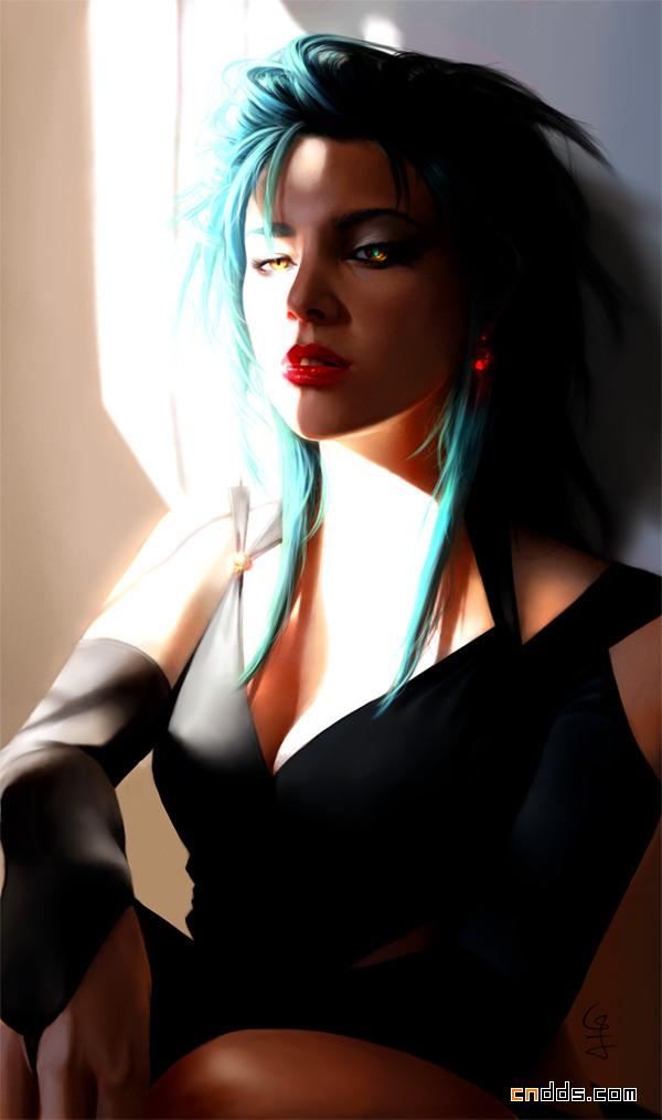 超级精美细腻的女性肖像插画