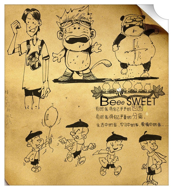 插图师羊皮卷上的涂鸦