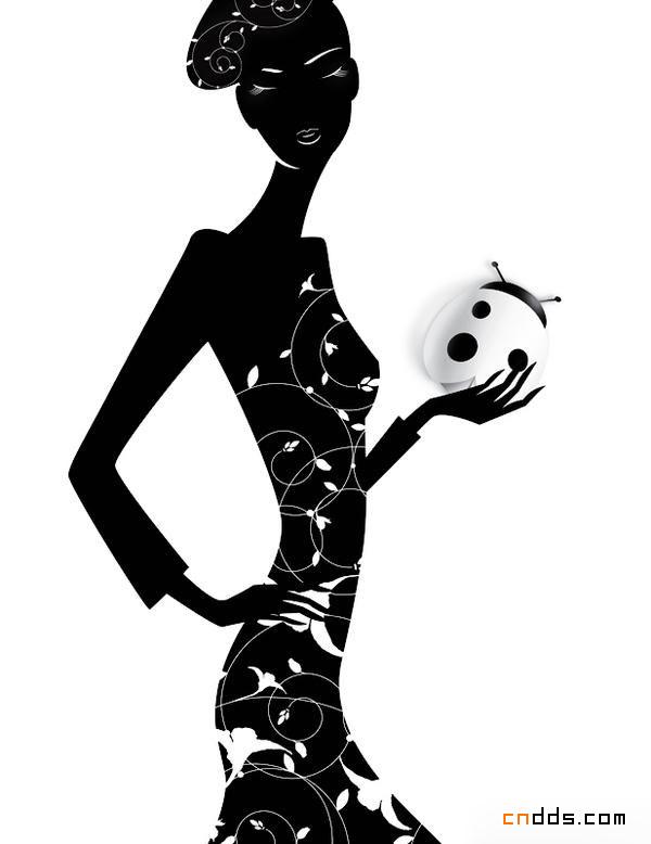 黑白配时尚插画