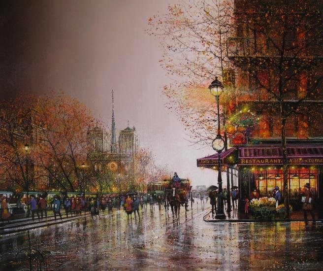 法国艺术家Guy Dessapt街景画