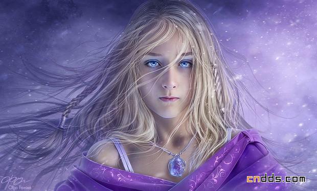 精美的幻想派人像绘画