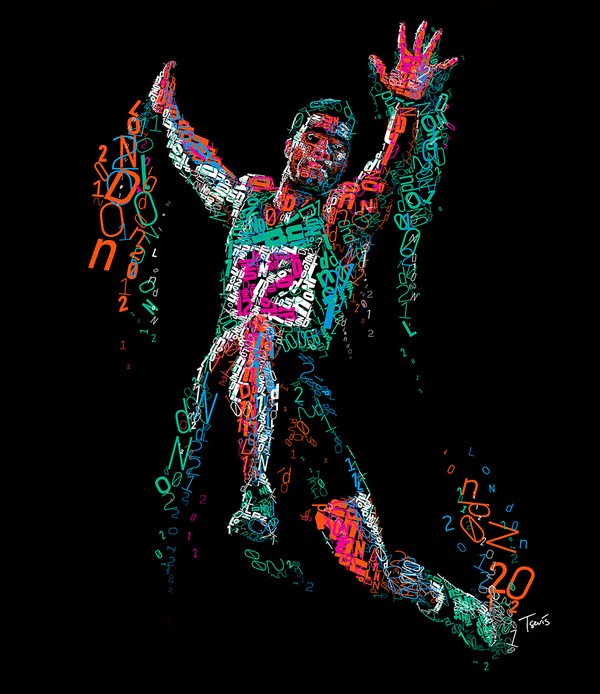 2012伦敦奥运主题系列文字体育人物插画
