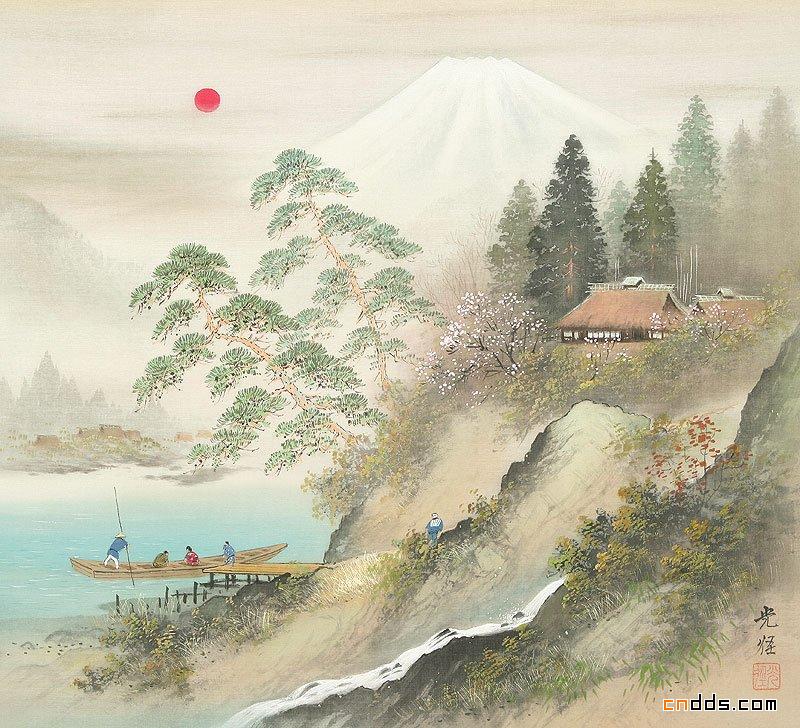 描绘乡村风情的山水画欣赏