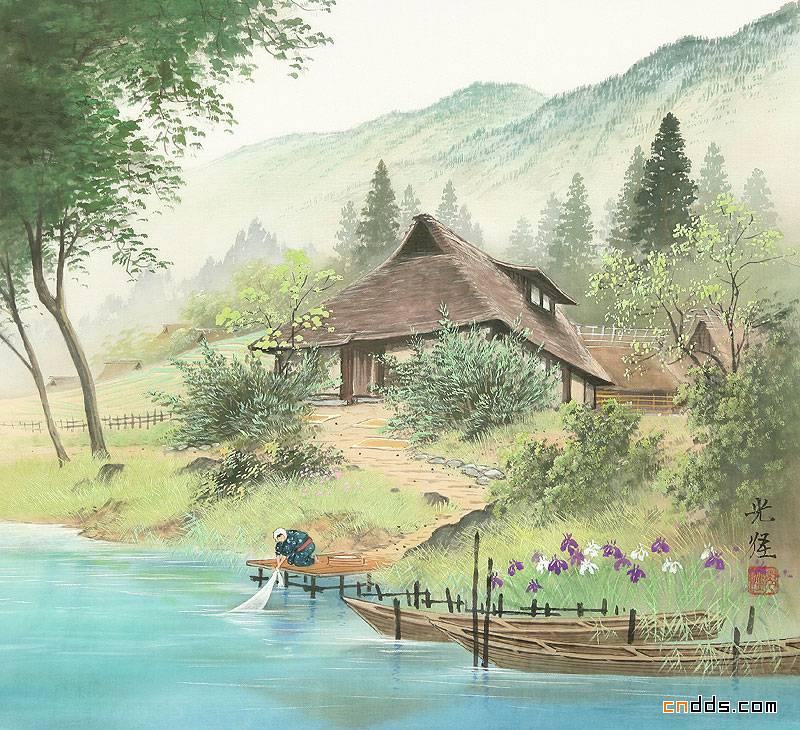 描绘乡村风情的山水画欣赏