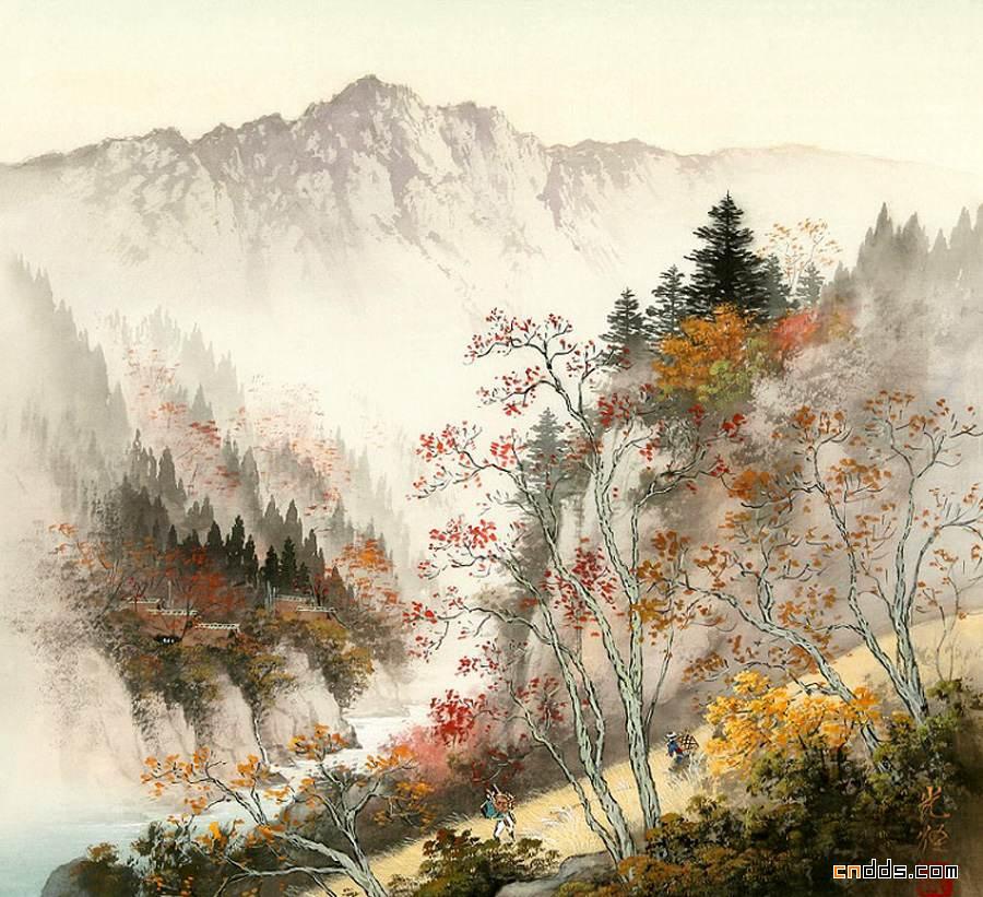 描绘乡村风情的山水画欣赏