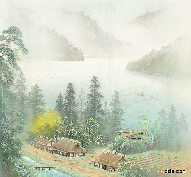 描绘乡村风情的山水画欣赏