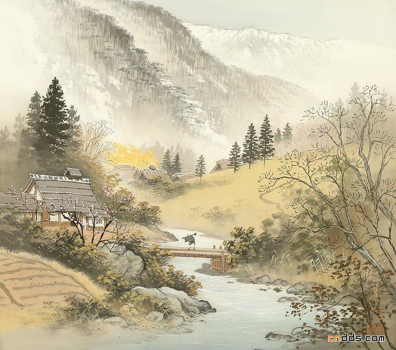 描绘乡村风情的山水画欣赏