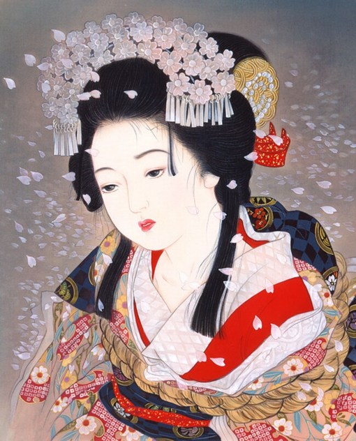 日本古代女子插画