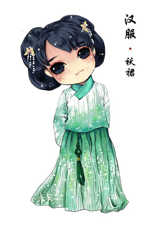 插画下的唯美汉服