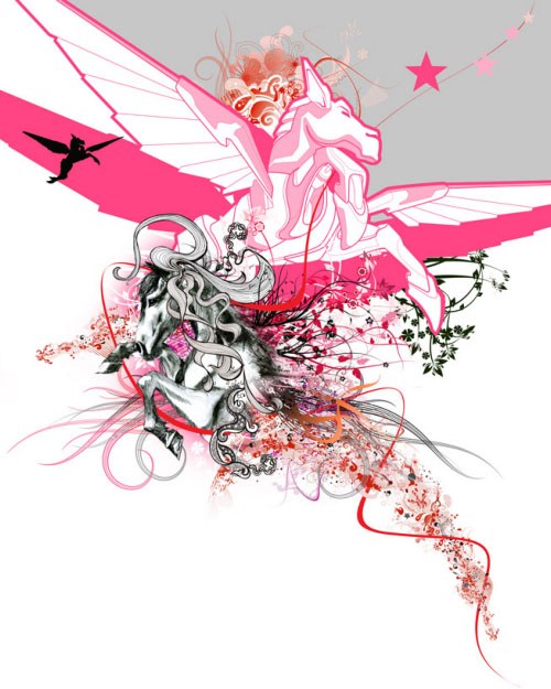 亮丽的彩色视觉插画
