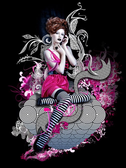 亮丽的彩色视觉插画